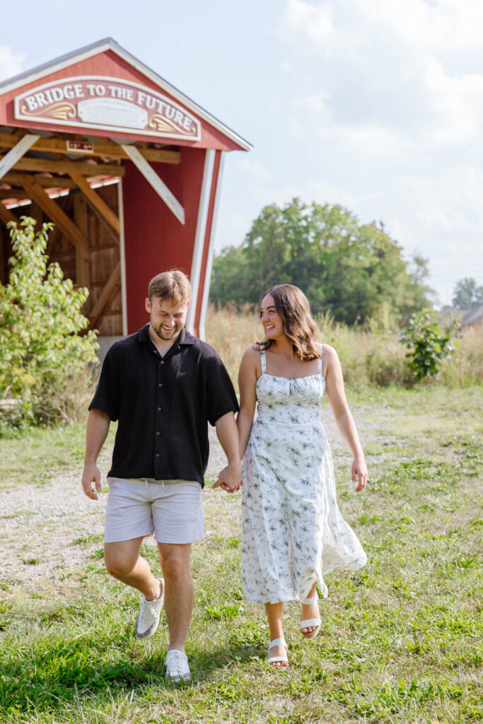 Proposal at Salomon Park Covered Bridge, Fort Wayne, Indiana